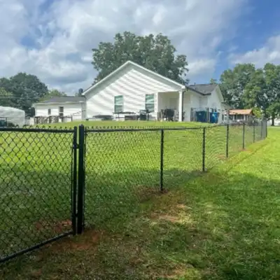 Chain link fence installation